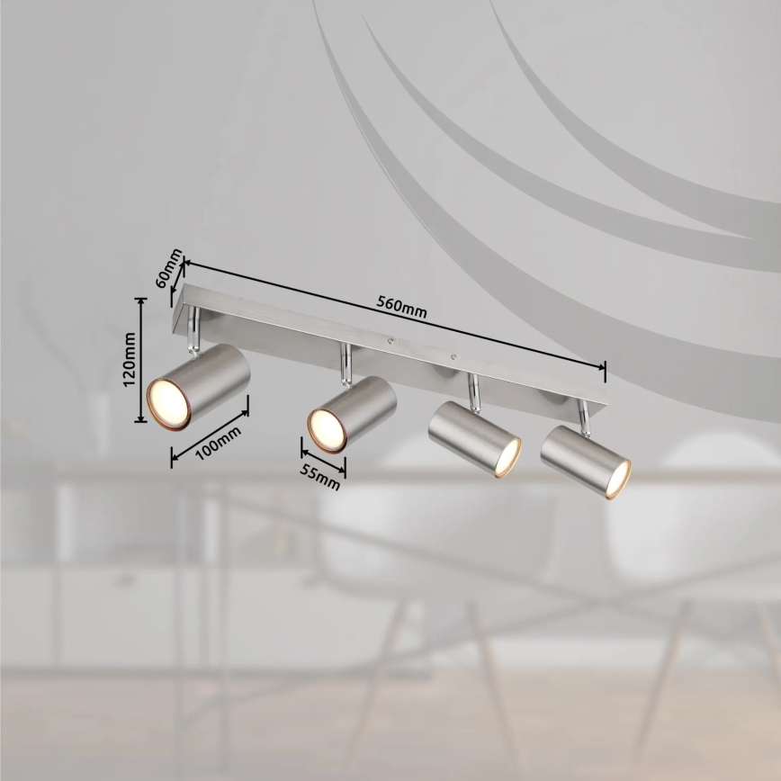 Globo - Spot orientable 4xGU10/35W/230V chrome mat
