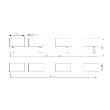 Globo - Spot 4xGU10/35W/230V gris/marron