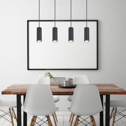 Globo - Hanglamp aan kabel 4xGU10/35W/230V zwart