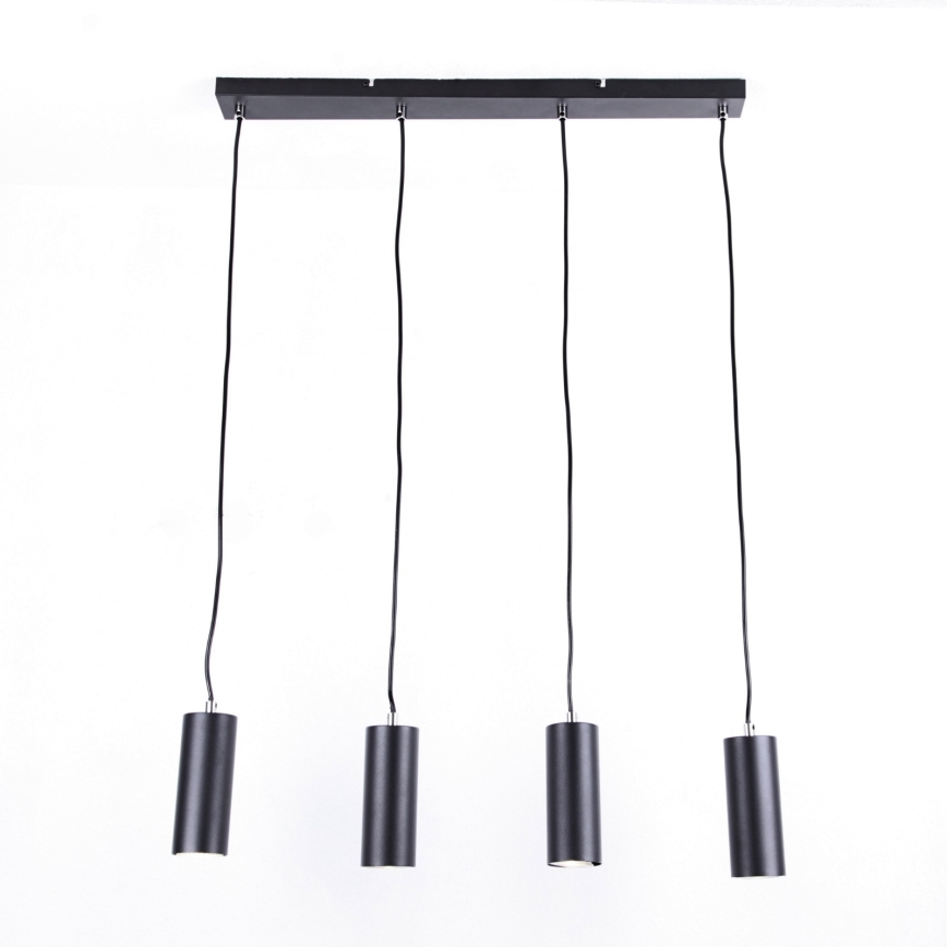 Globo - Suspension filaire 4xGU10/35W/230V noire
