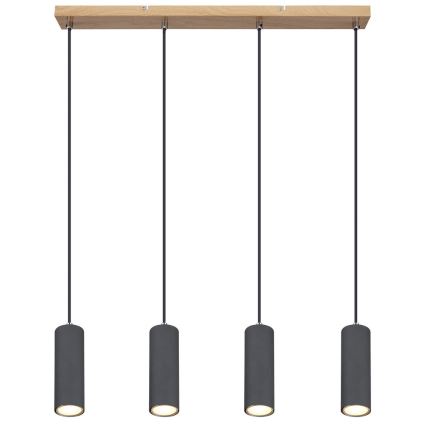 Globo - Hanglamp aan kabel 4xGU10/35W/230V grijs/bruin