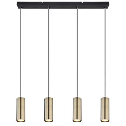 Globo - Hanglamp aan kabel 4xGU10/35W/230V zwart/messing