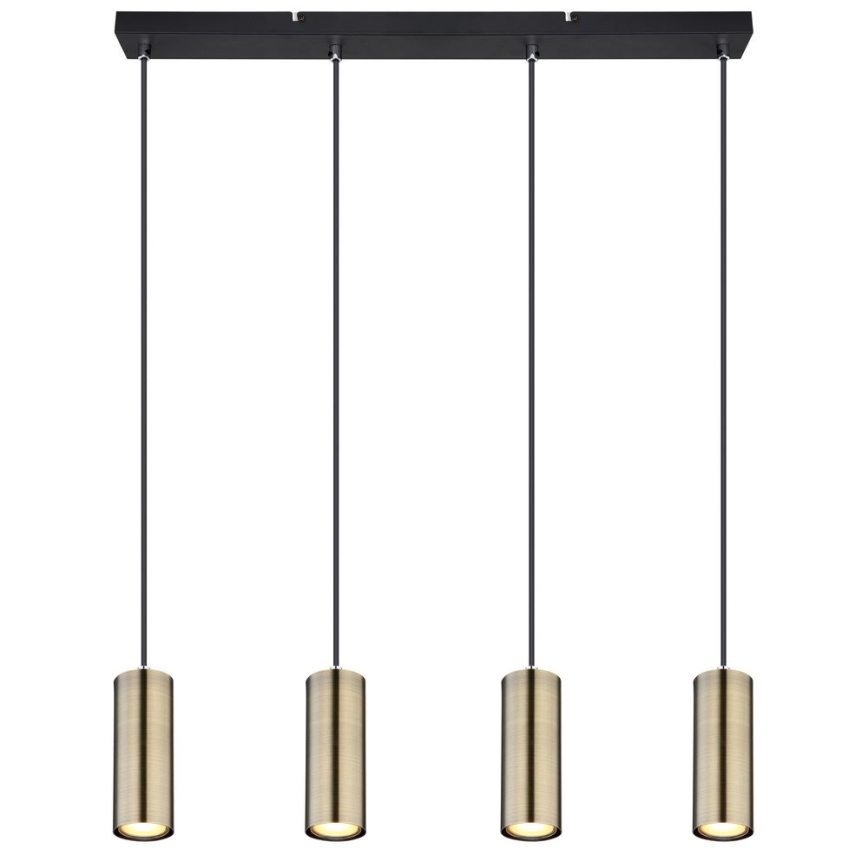 Globo - Suspension filaire 4xGU10/35W/230V noir/laiton