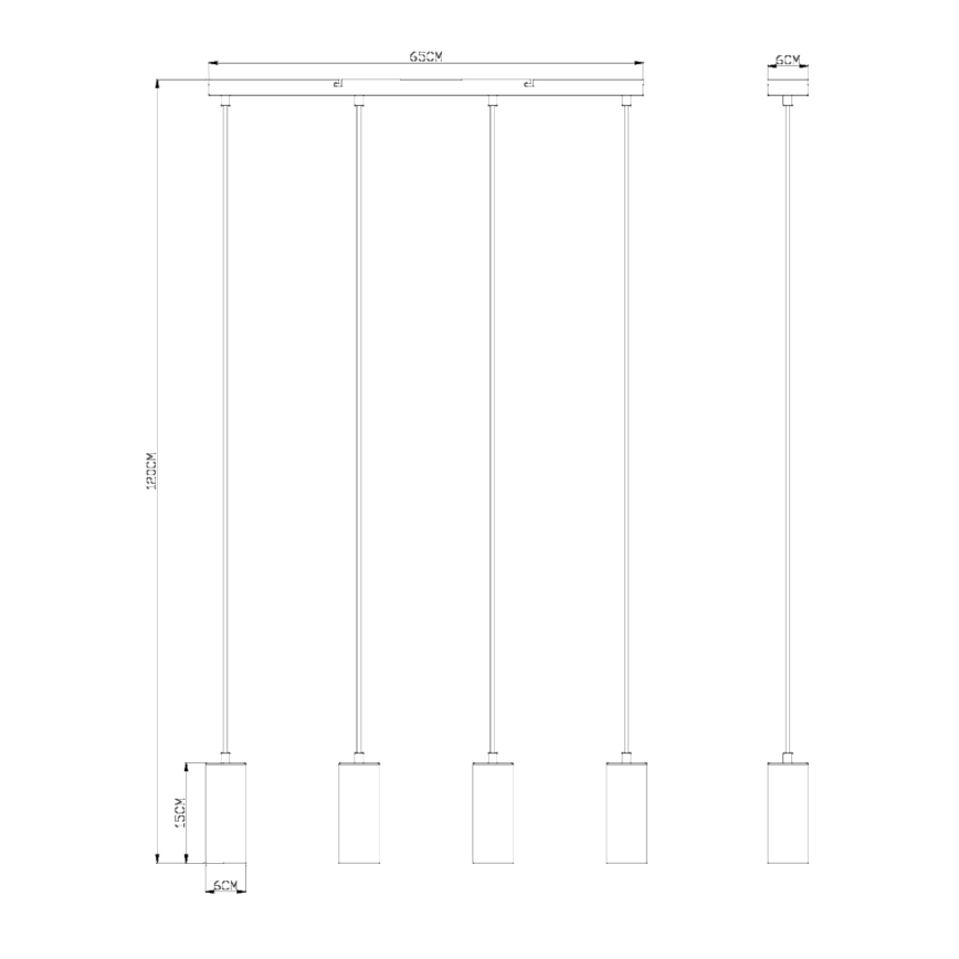 Globo - Hanglamp aan een koord 4xGU10/35W/230V wit