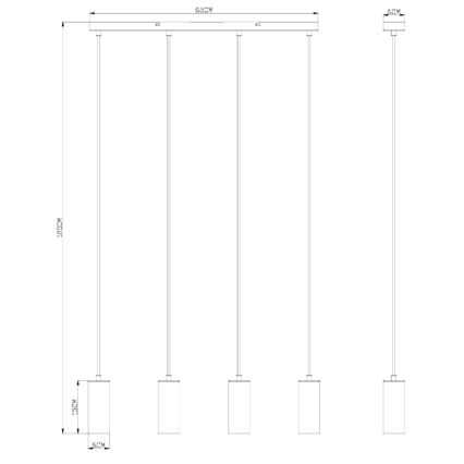 Globo - Suspension filaire 4xGU10/35W/230V blanche