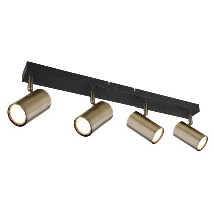 Globo - Inbouwspot 4xGU10/35W/230V zwart/messing