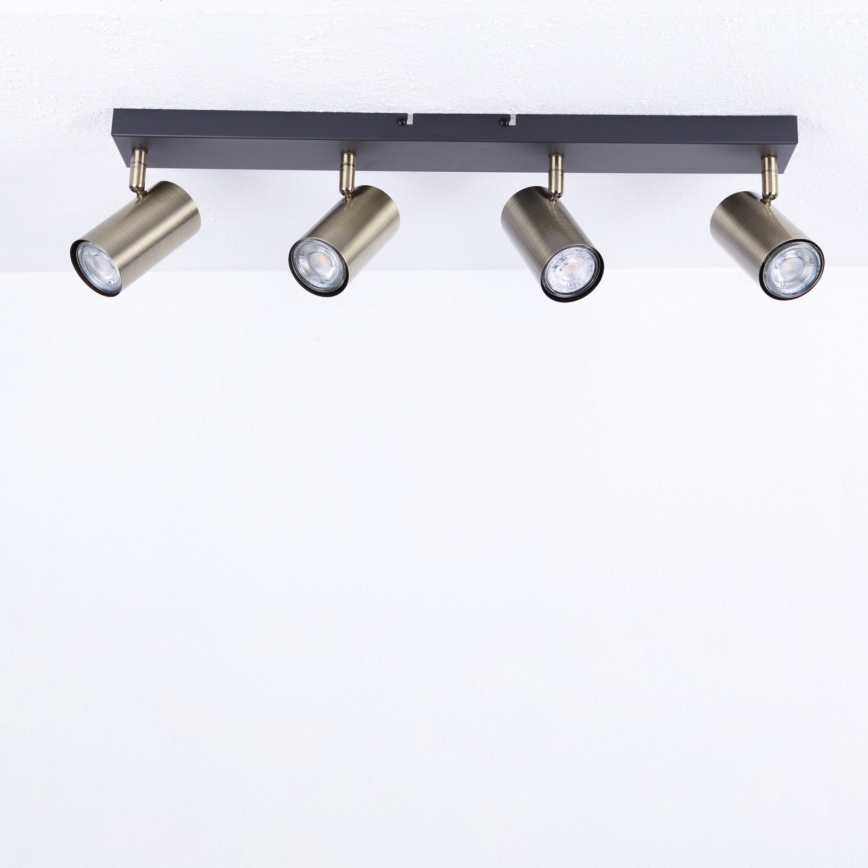 Globo - Inbouwspot 4xGU10/35W/230V zwart/messing