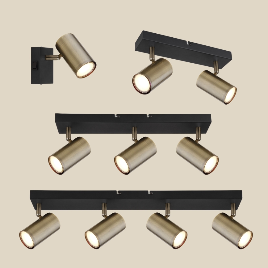 Globo - Inbouwspot 4xGU10/35W/230V zwart/messing