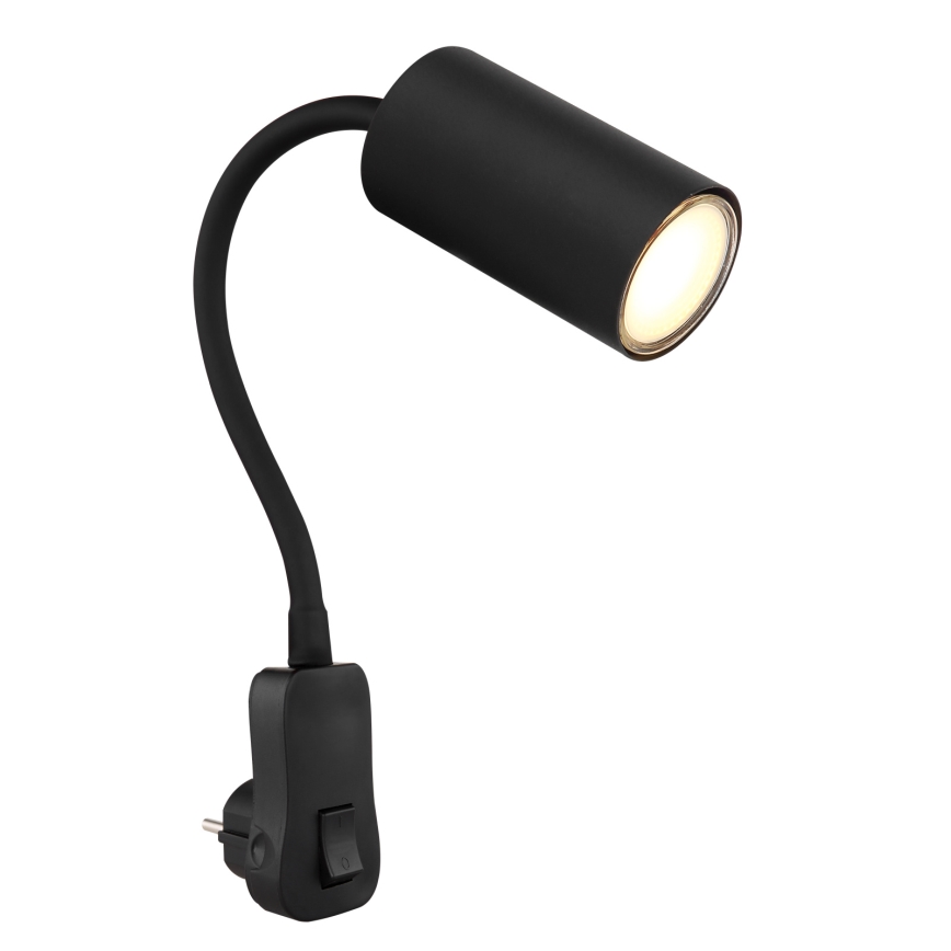 Globo - Wandspot met stekker 1xGU10/35W/230V zwart