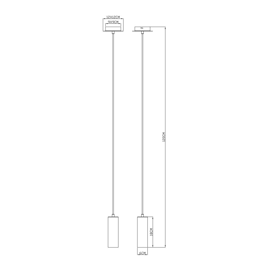 Globo - Hanglamp aan een koord 1xGU10/35W/230V zwart