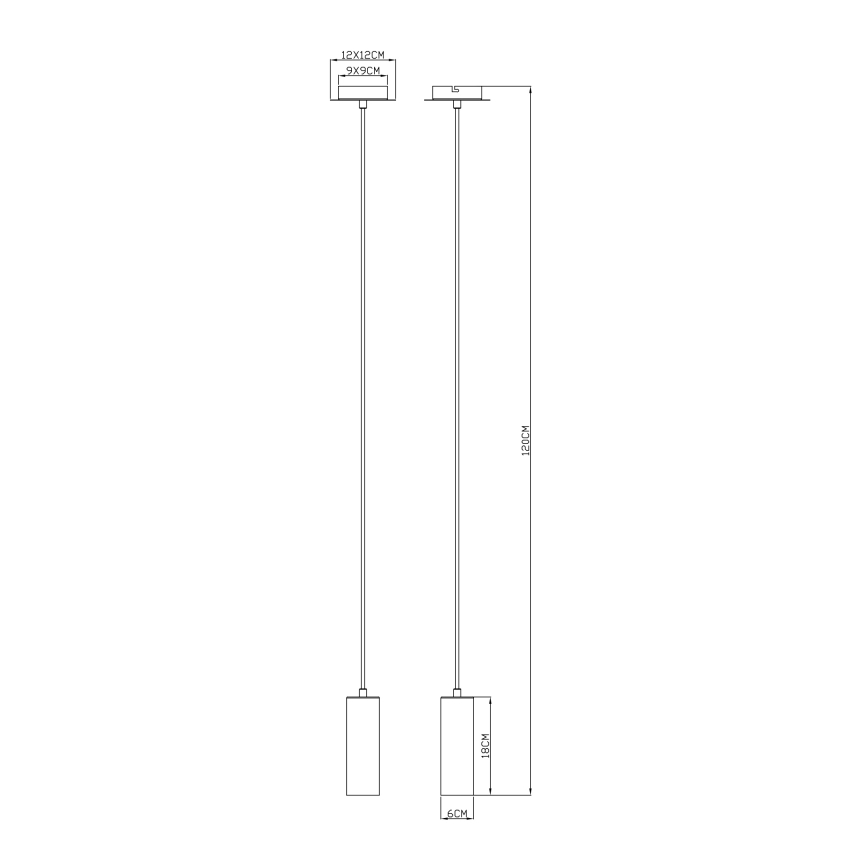 Globo - Hanglamp aan een koord 1xGU10/35W/230V wit