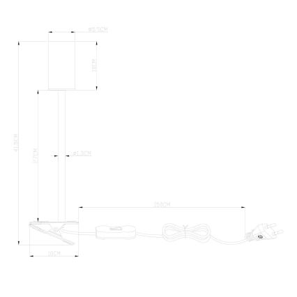 Globo - Flexible lamp with a clip 1xGU10/25W/230V zwart