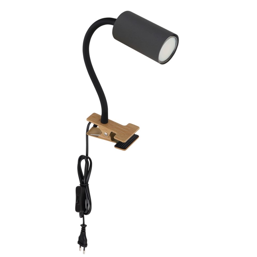 Globo - Flexibele lamp met een klem 1xGU10/25W/230V grijs/bruin