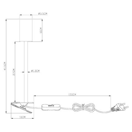 Globo - Flexibele lamp met een klem 1xGU10/25W/230V grijs/bruin