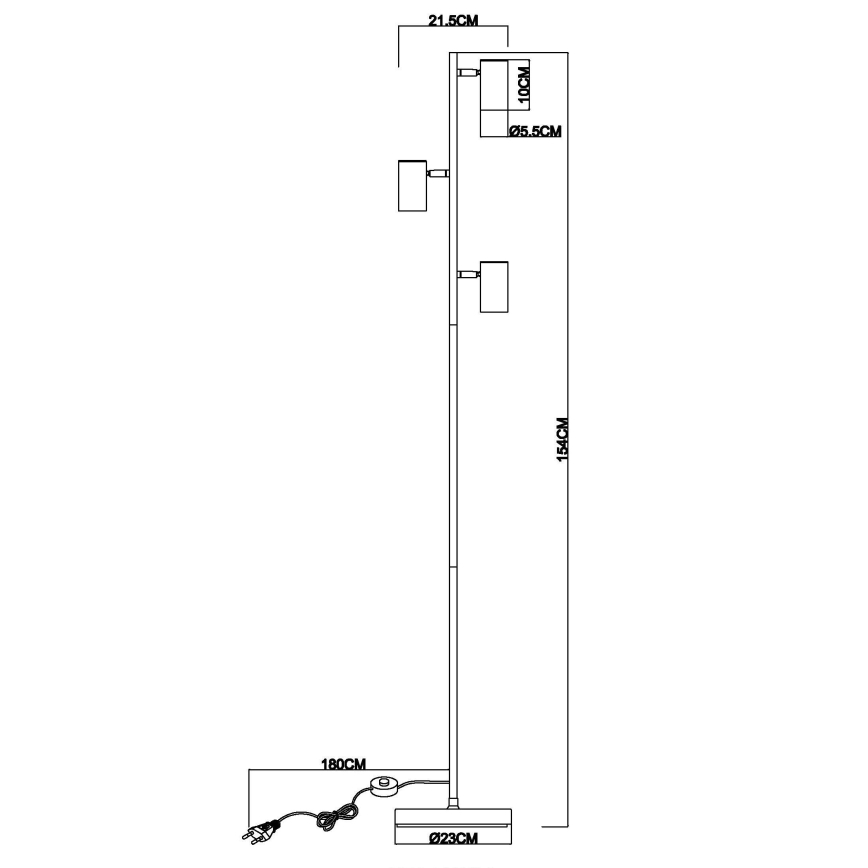 Globo - Vloerlamp 3xGU10/5W/230V