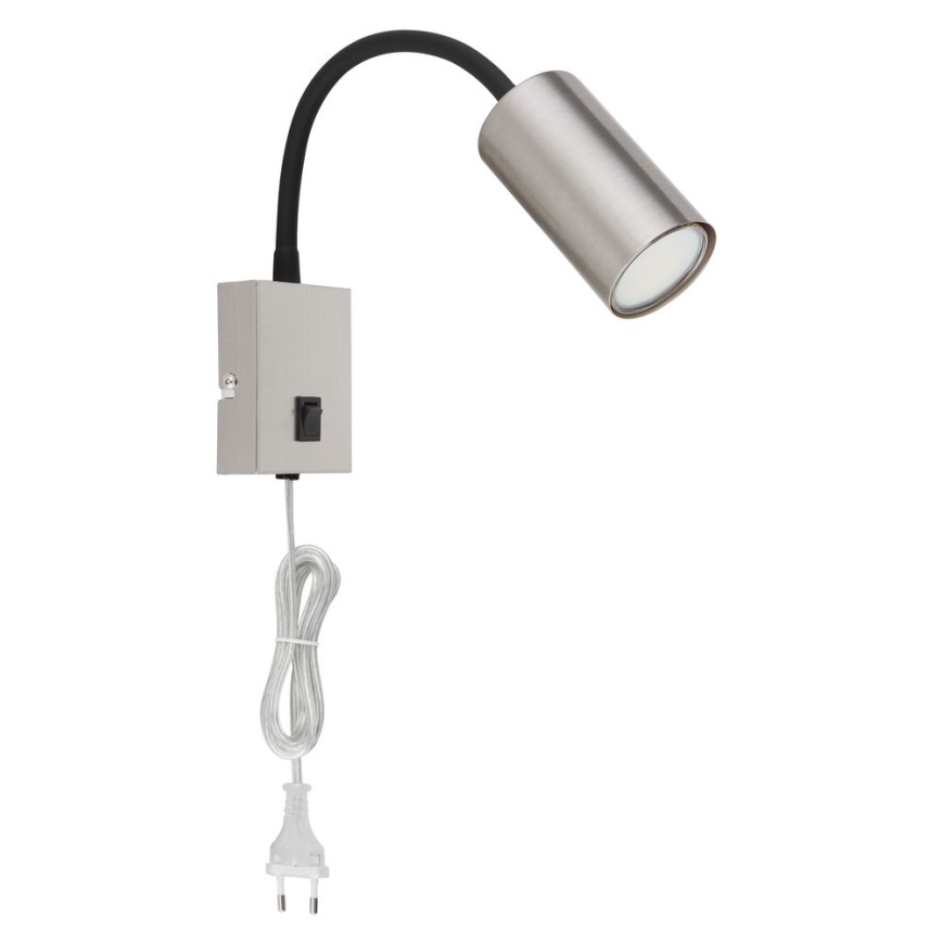 Globo - Flexibele wandlamp 1xGU10/25W/230V zwart/mat chroom