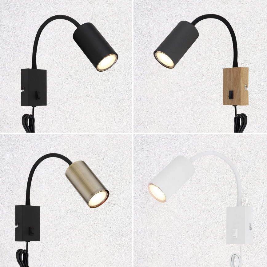 Globo - Flexibele wandlamp 1xGU10/25W/230V zwart