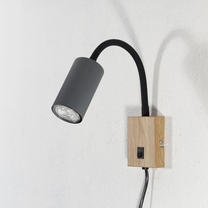 Globo - Applique murale flexible 1xGU10/25W/230V gris/marron