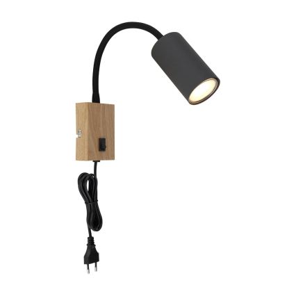 Globo - Flexibele wandlamp 1xGU10/25W/230V grijs/bruin