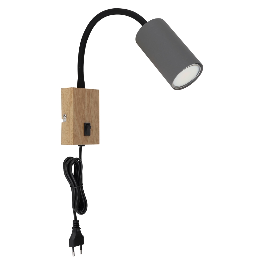 Globo - Flexibele wandlamp 1xGU10/25W/230V grijs/bruin