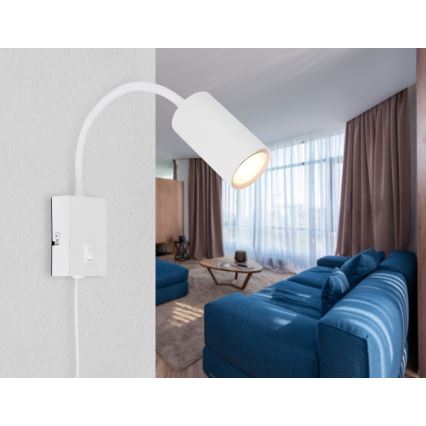 Globo - Flexibele wandlamp 1xGU10/25W/230V wit