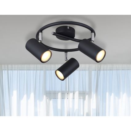 Globo - Spot 3xGU10/25W/230V zwart