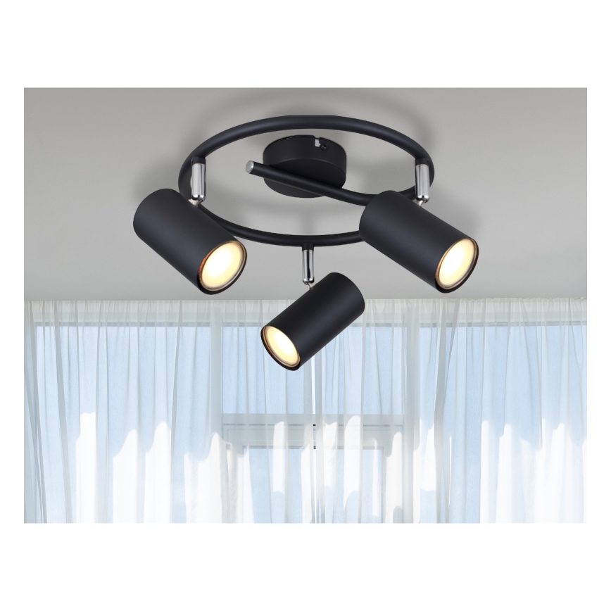 Globo - Spot 3xGU10/25W/230V zwart