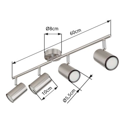Globo - Spot 4xGU10/25W/230V chrome mat