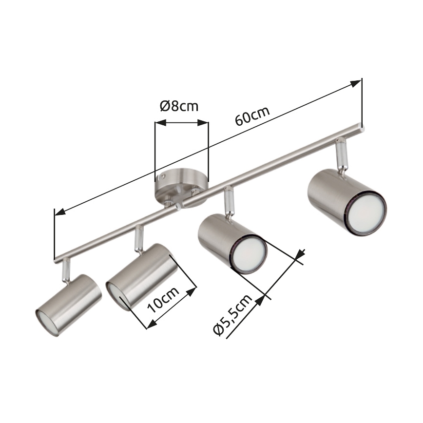 Globo - Spot 4xGU10/25W/230V chrome mat