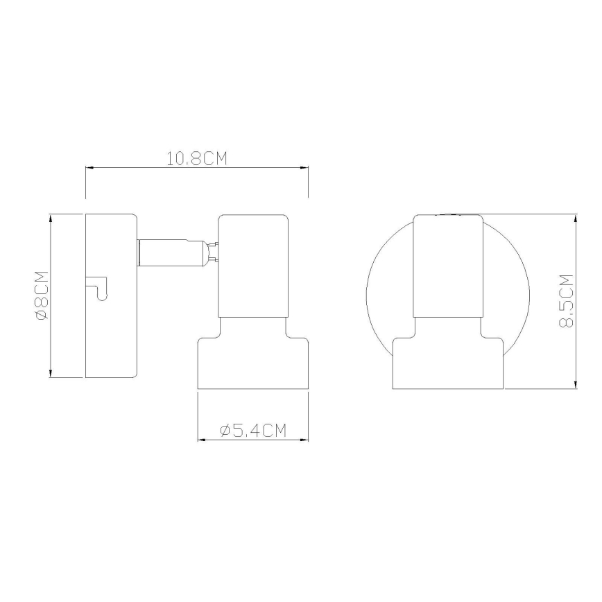 Globo - Wandspot 1xGU10/25W/230V zwart/zilver