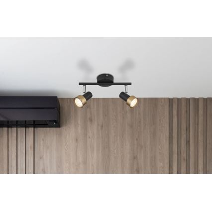 Globo - Spot  2xGU10/25W/230V noir/doré