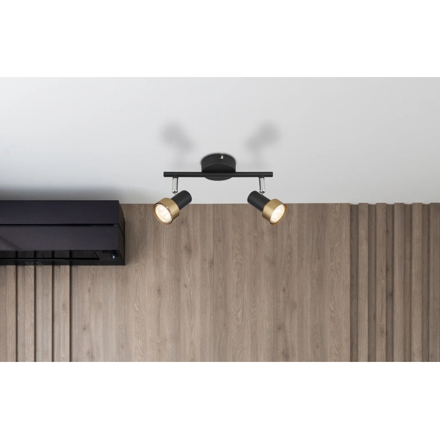 Globo - Spot  2xGU10/25W/230V noir/doré