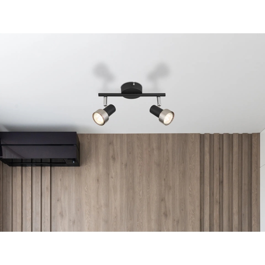 Globo - Spot  2xGU10/25W/230V noir/argent