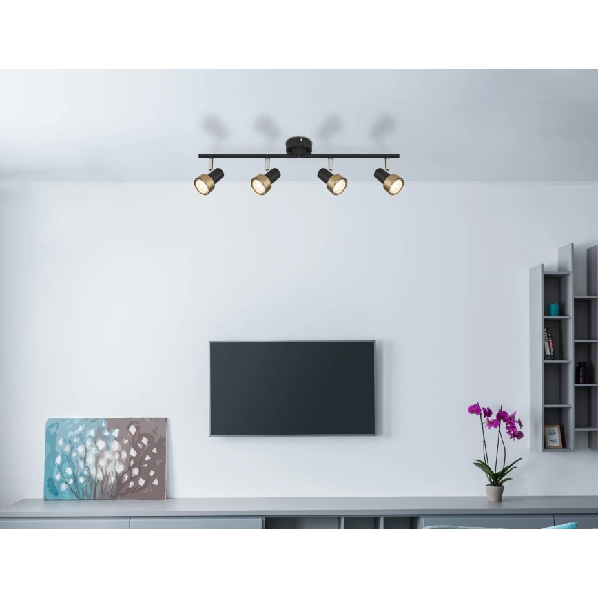 Globo - Spot  4xGU10/25W/230V noir/doré