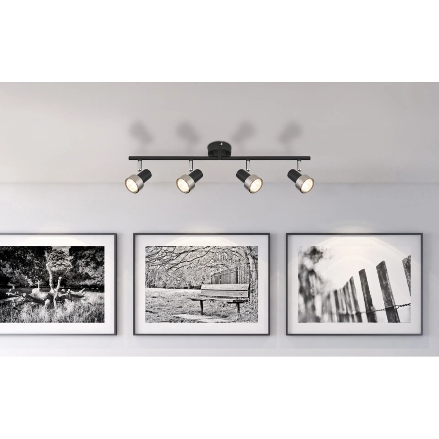 Globo - Spot  4xGU10/25W/230V noir/argent