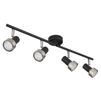 Globo - Spot  4xGU10/25W/230V zwart/zilver