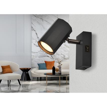 Globo - Wandspot 1xGU10/25W/230V zwart