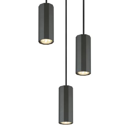 Globo - Suspension filaire 3xGU10/25W/230V noir