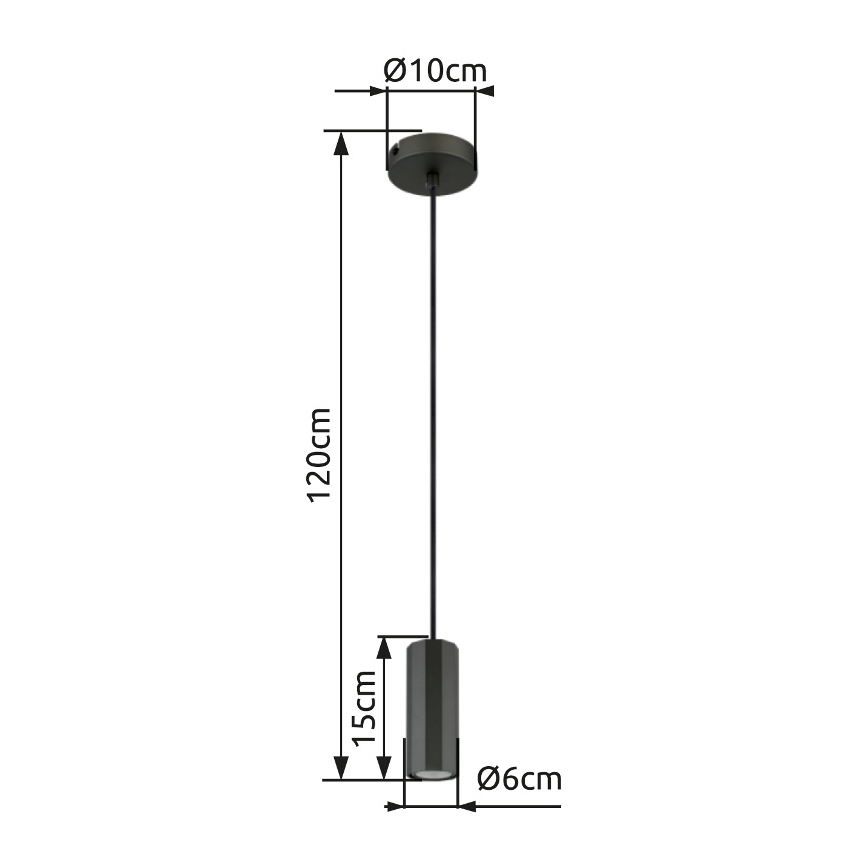 Globo - Suspension filaire 1xGU10/25W/230V noir