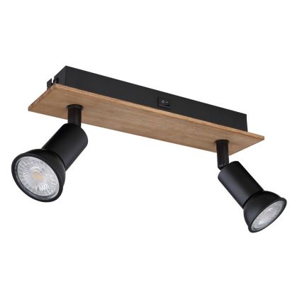 Globo - Inbouwspot 2xGU10/35W/230V hout/zwart