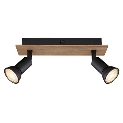 Globo - Inbouwspot 2xGU10/35W/230V hout/zwart