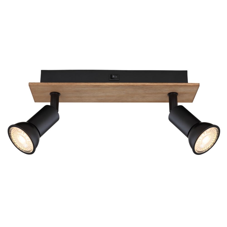 Globo - Inbouwspot 2xGU10/35W/230V hout/zwart