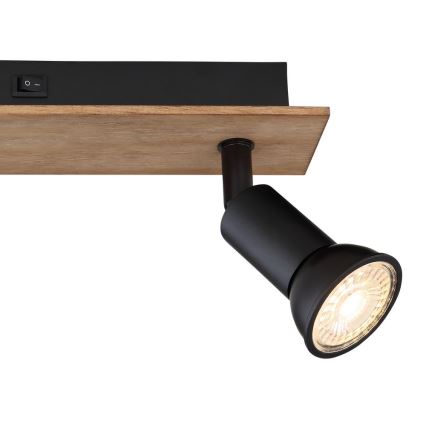 Globo - Inbouwspot 2xGU10/35W/230V hout/zwart