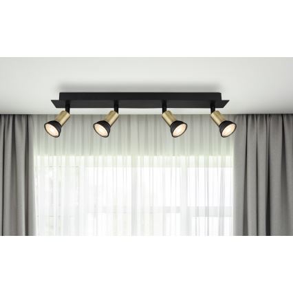 Globo - Spot 4xGU10/35W/230V zwart/messing