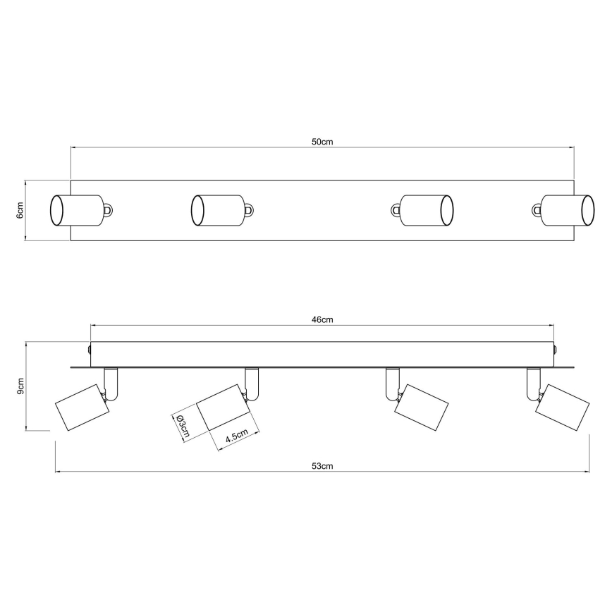 Globo - Spot 4xGU10/35W/230V zwart/messing