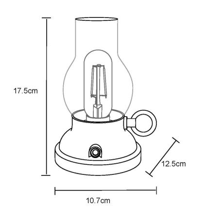 Globo - LED Dimbare Oplaadbare Touch Tafellamp LED/1W/3,7V 1200 mAh Antraciet