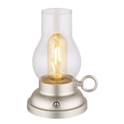 Globo - LED dimbare oplaadbare touch tafellamp LED/1W/3,7V 1200 mAh mat chroom