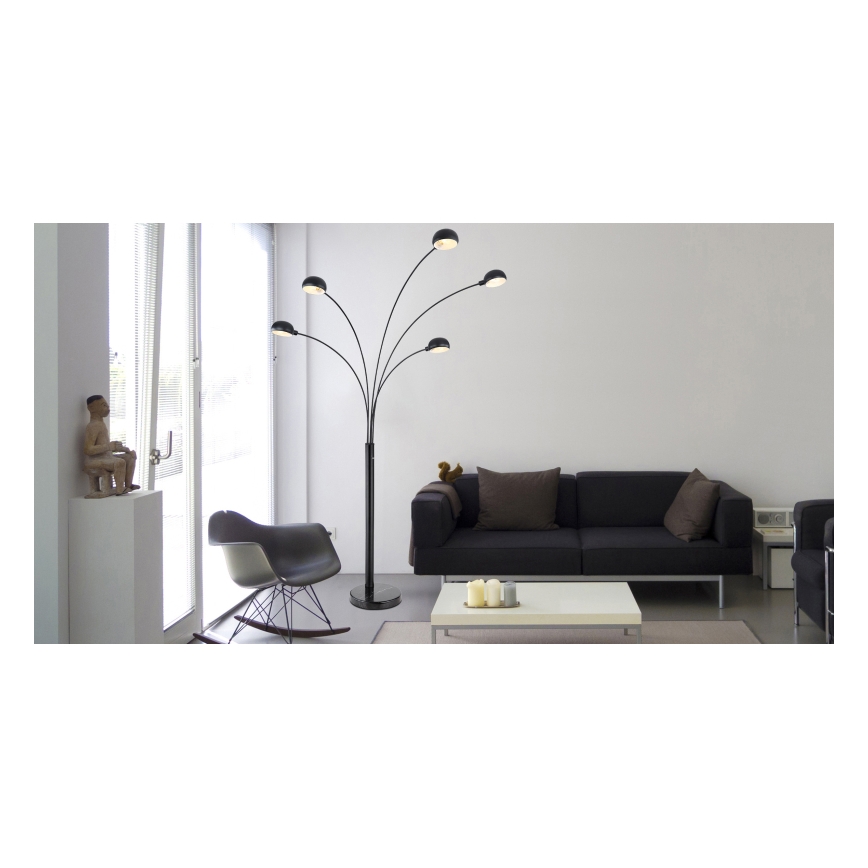 Globo - Staande lamp 5xE14/40W/230V zwart