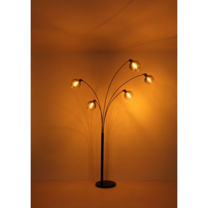 Globo - Staande lamp 5xE27/40W/230V gerookt