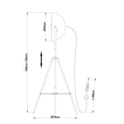 Globo - Lampadaire 1xE27/60W/230V